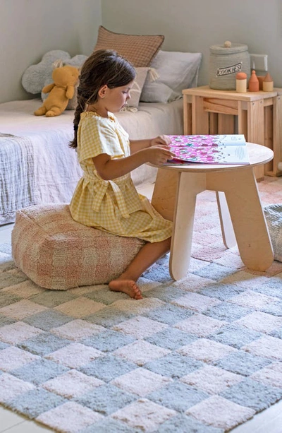 Lorena Canals Washable Rug Kitchen Tiles Blue Sage In Blue Sage