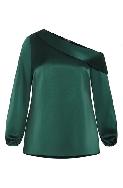 Shop City Chic Azalea One-shoulder Top In Emerald