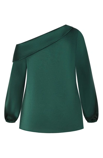 Shop City Chic Azalea One-shoulder Top In Emerald