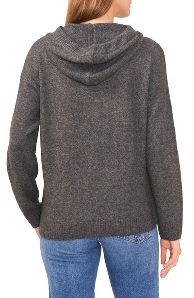 Shop Vince Camuto Jersey Knit Hooded Sweater In Med Hthr Grey