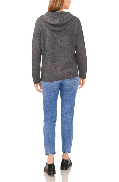 Shop Vince Camuto Jersey Knit Hooded Sweater In Med Hthr Grey