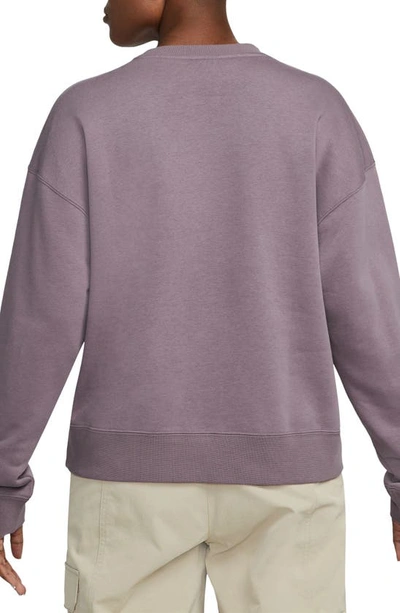 Shop Jordan Brooklyn Fleece Crewneck Sweatshirt In Sky Mauve