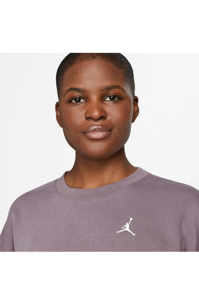 Shop Jordan Brooklyn Fleece Crewneck Sweatshirt In Sky Mauve