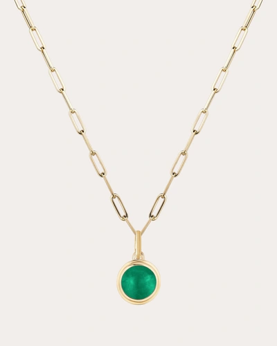 Shop Goshwara Women's Emerald & 18k Gold Round Pendant Necklace In Green
