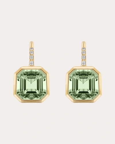 Shop Goshwara Women's Diamond & Prasiolite Asscher-cut Drop Earrings In Green