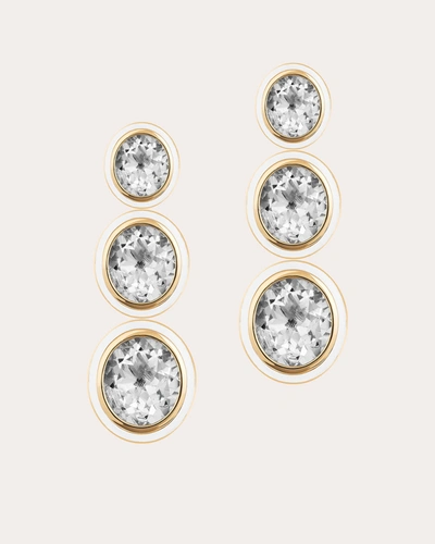 Shop Goshwara Women's Rock Crystal & White Agate Triple-tier Drop Earrings
