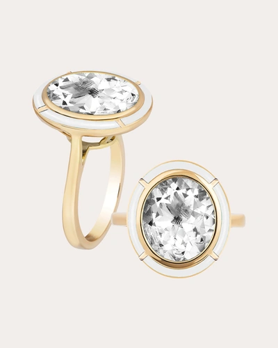 Shop Goshwara Women's Rock Crystal & White Agate Oval Inlay Ring