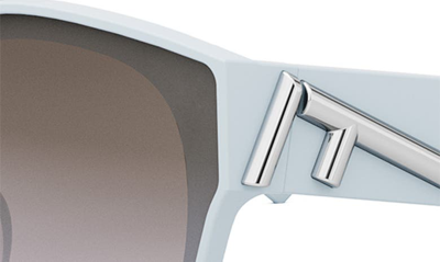 Shop Fendi The  First 63mm Gradient Oversize Round Sunglasses In Shiny Light Blue / Brown
