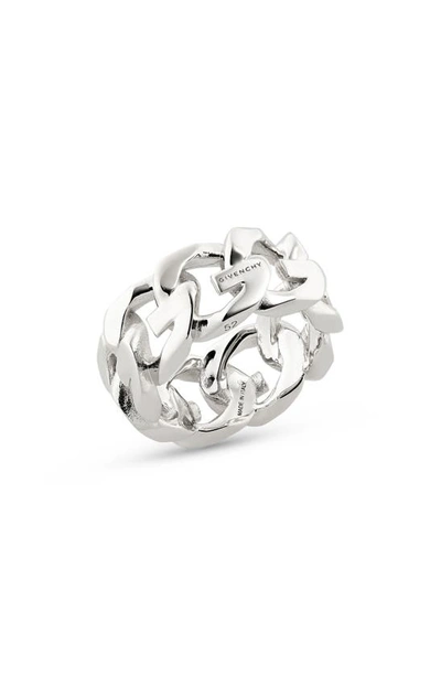 Givenchy Gold G Chain Ring In Silvery