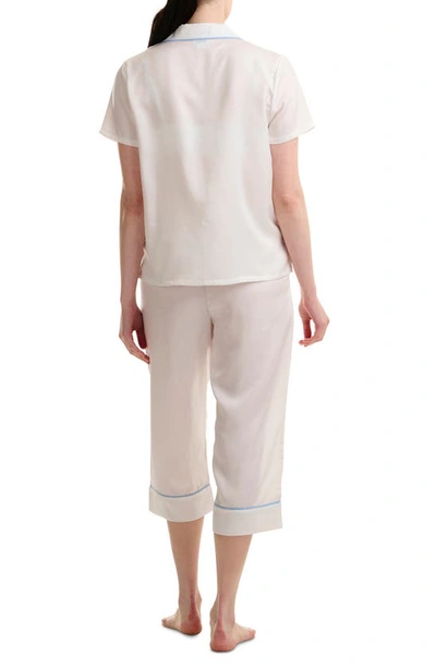 Shop Splendid Satin Crop Pajamas In Bright White