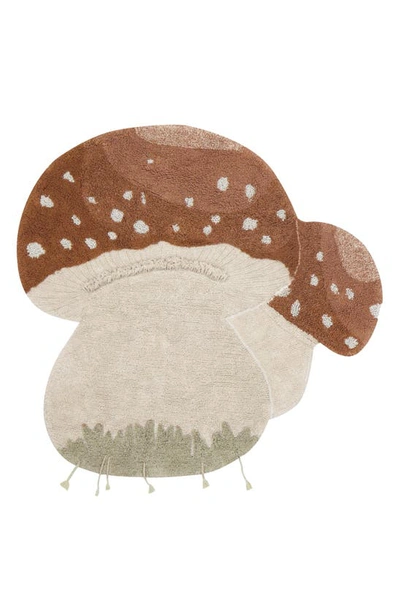 Shop Lorena Canals Boletus Washable Recycled Cotton Blend Rug In Natural Olive Pearl Blue Ash