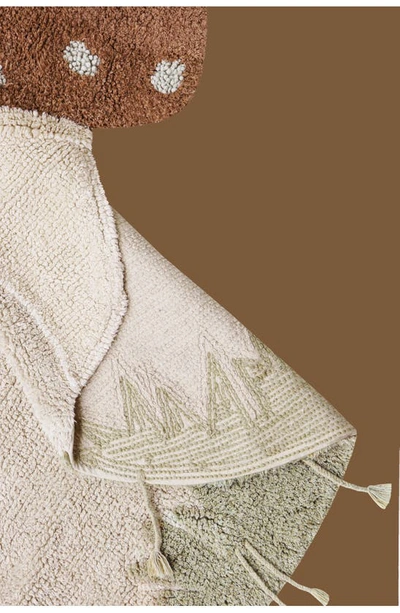 Lorena Canals Washable Rug Boletus In Natural Olive Pearl Blue Ash