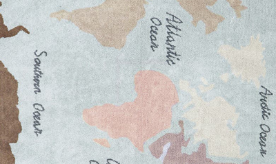 Shop Lorena Canals Vintage Map Washable Cotton Blend Rug In Natural Sand Beige Marron