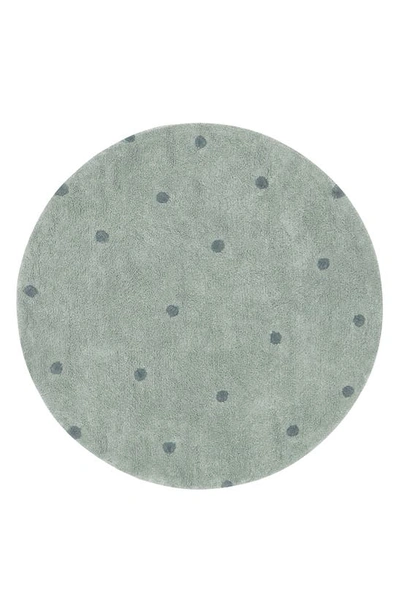 Shop Lorena Canals Kids' Wasahable Round Dot Play Rug In Blue Sage Vintage Blue