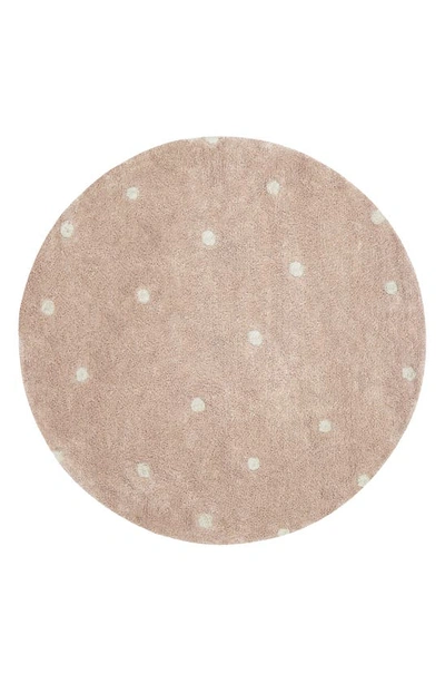 Shop Lorena Canals Kids' Wasahable Round Dot Play Rug In Rose Natural