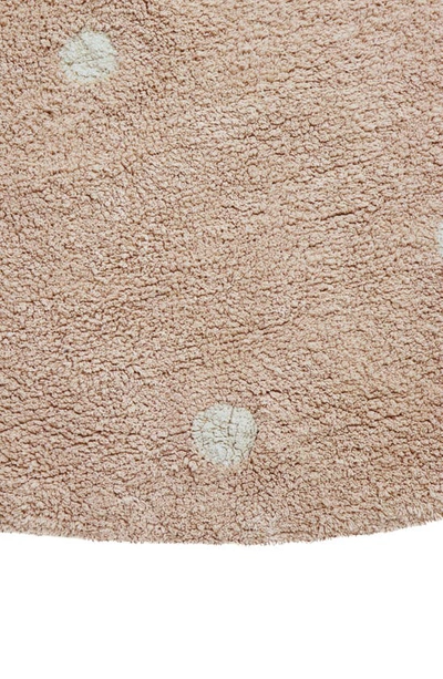 Shop Lorena Canals Kids' Wasahable Round Dot Play Rug In Rose Natural