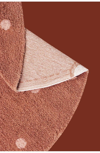 Lorena Canals Washable Rug Round Dot Rug In Chestnut Rose