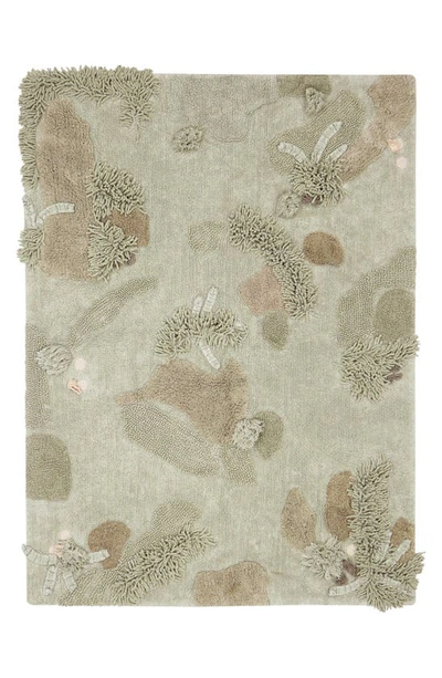 Lorena Canals Washable Play Rug Mushroom Forest In Olive Honey Chestnut Natural