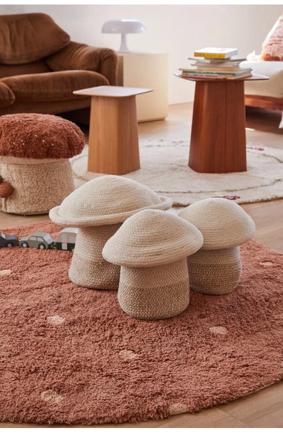 Lorena Canals Washable Rug Round Dot Rug In Chestnut Rose