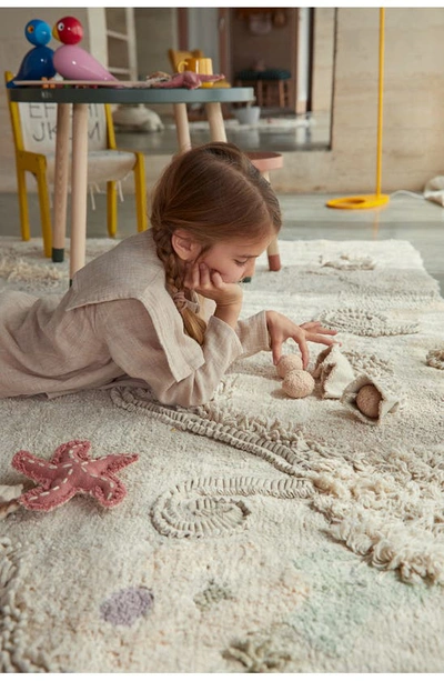 Lorena Canals Washable Play Rug Seabed In Natural Honey Olive Vanilla