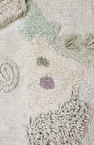 Shop Lorena Canals Seabed Washable Cotton Rug & Ocean Creature Set In Natural Honey Olive Vanilla