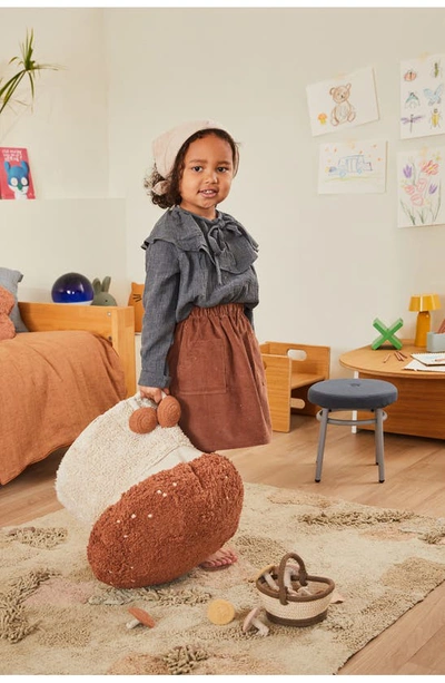 Shop Lorena Canals Mushroom Washable Cotton Play Rug, Basket & Chanterelles Set In Olive Honey Chestnut Natural