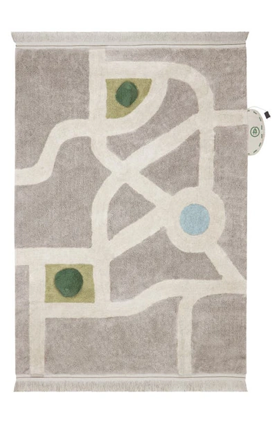 Shop Lorena Canals Kids' Wasahable Ecocity Play Rug In Stone Beige Natural Aqua
