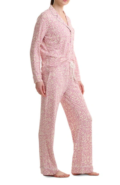 Shop Splendid Print Long Sleeve Pajamas In Animal Abstract