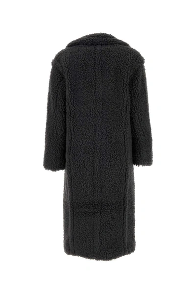 Ugg Teddy-texture Double-breasted Coat In Black