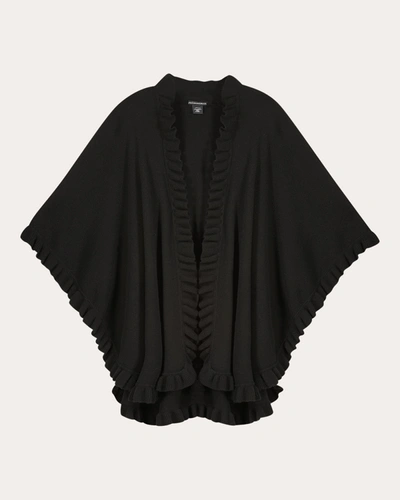 Shop Sofia Cashmere Women's Volant Knit Cashmere Cape In Black