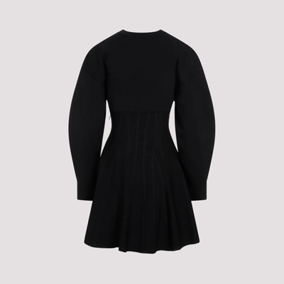 Shop Alexander Mcqueen Wool Dress In Black
