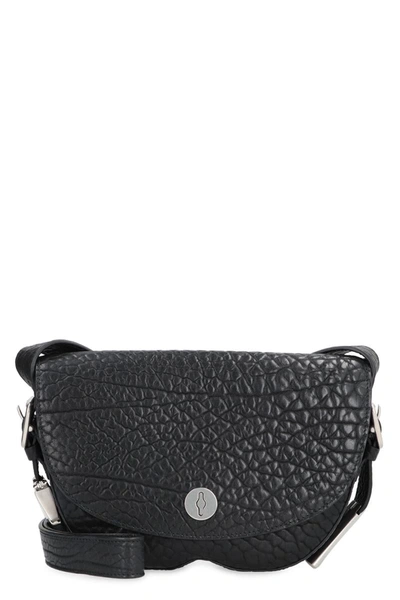 Shop Burberry Chess Leather Crossbody Bag In Black