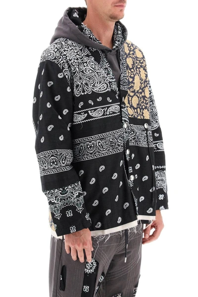 Shop Children Of The Discordance Concho Patchwork Overshirt In Black