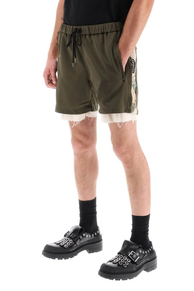 Shop Children Of The Discordance Jersey Shorts With Bandana Bands In Brown
