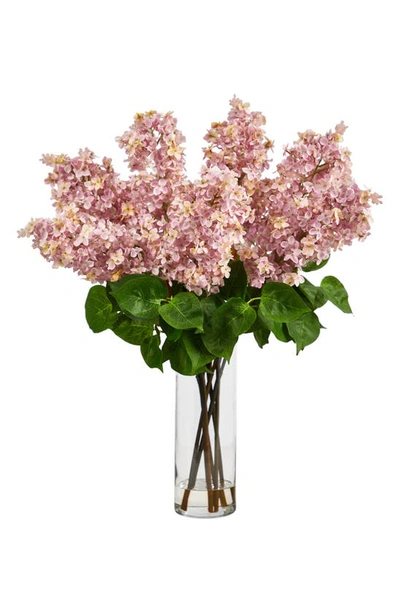 Shop Nearly Natural Artificial Lilac Bouquet In Pink
