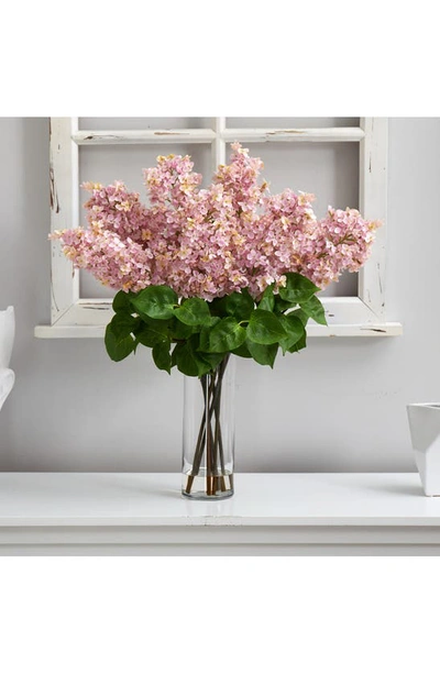 Shop Nearly Natural Artificial Lilac Bouquet In Pink