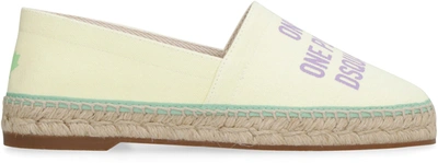 Dsquared2 Woven Rope Sole Canvas Espadrilles In Yellow