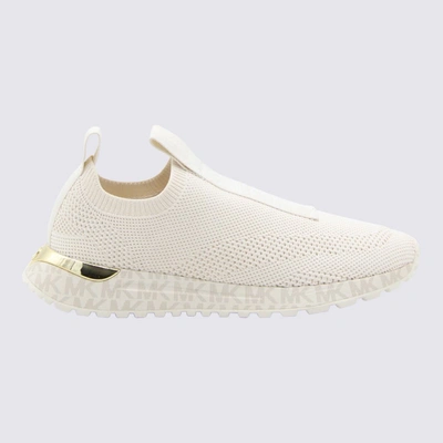 Shop Michael Michael Kors Cream Mesh Bodie Slip On Sneakers In White