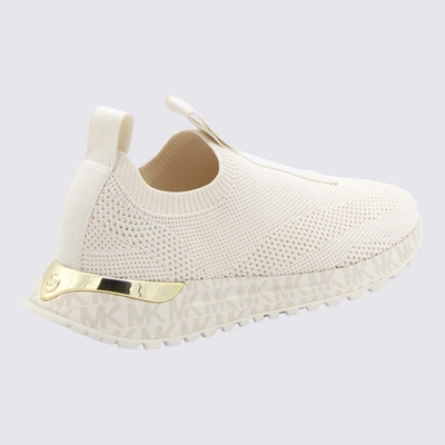 Shop Michael Michael Kors Cream Mesh Bodie Slip On Sneakers In White
