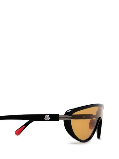 Shop Moncler Sunglasses In Shiny Black