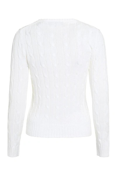 Shop Polo Ralph Lauren Cotton Crew-neck Sweater In White