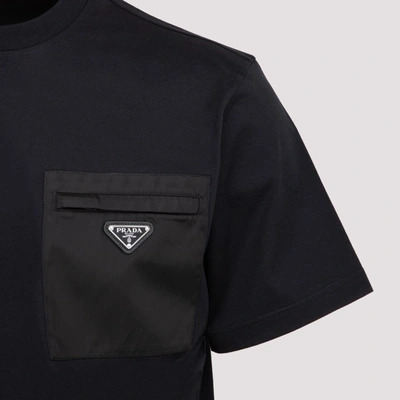 Shop Prada Re-nylon Pocket T-shirt Sweater In Black