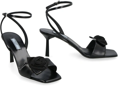 Shop Prada Heeled Sandals In Black