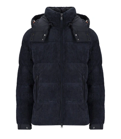 Shop Save The Duck Albus Blue Hooded Padded Jacket