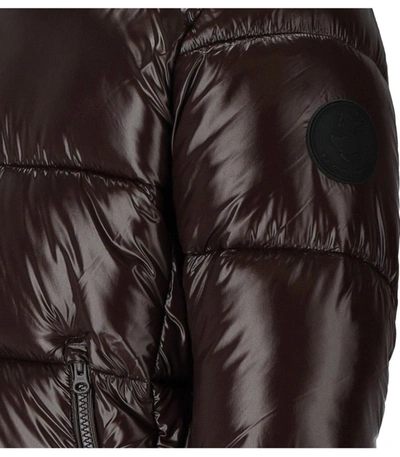 Shop Save The Duck Edgard Brown Hooded Padded Jacket