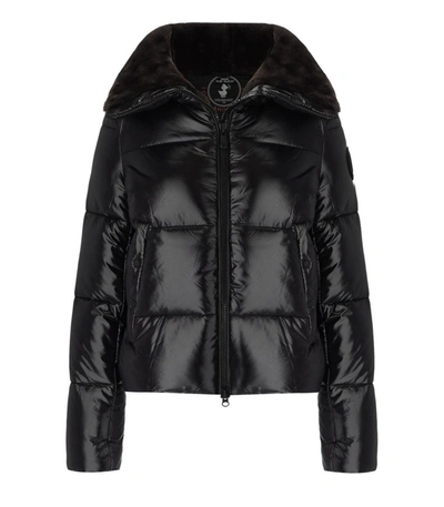 Shop Save The Duck Moma Black Cropped Padded Jacket