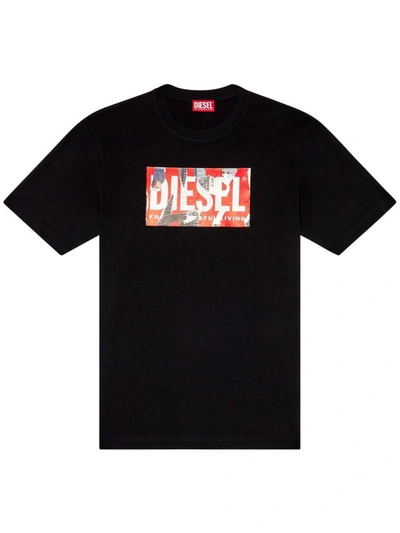 Shop Diesel T-shirts & Tops In Deep Black