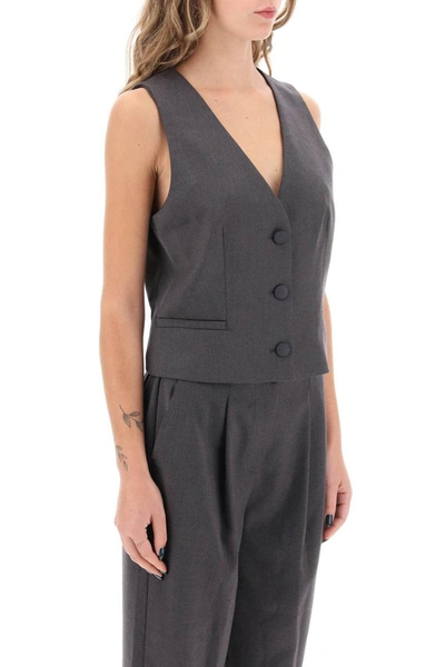 Shop Mvp Wardrobe Meda Wool Blend Vest In Grey
