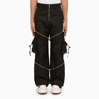 Shop Off-white ™ | Black Cargo Trousers With Zip
