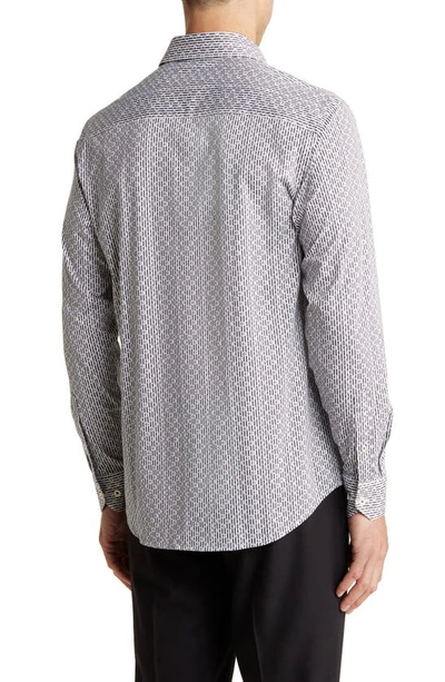 Shop Bugatchi Ooohcotton® Geo Print Button-up Shirt In White